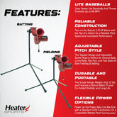 Power Alley Lite 360 Baseball Pitching Machine - Pitches Lite Balls 40-80 MPH Fastballs, Sliders, & Curves | Accurate, Durable, & Portable Training Tool for Batting & Field Practice